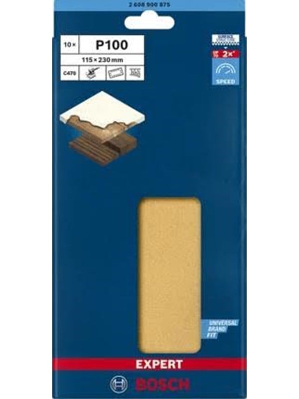 Bosch 2 608 900 875 Sanding Sheets P100 10pcs