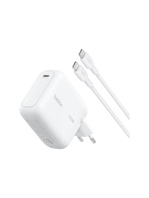 Belkin BoostCharge power adapter - GaN with USB-C cable - USB-C - 100 watt