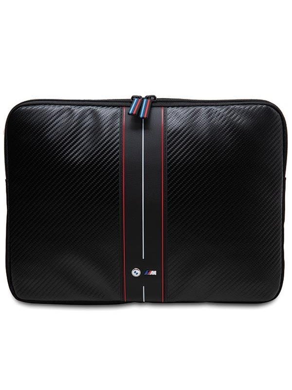 BMW Carbon & Red Stripe sleeve for a 14" laptop - black