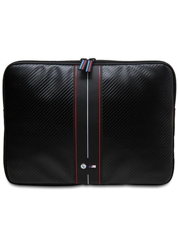 BMW Carbon & Red Stripe sleeve for a 16" laptop - black