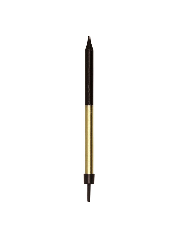 Globos Cake Candles 9.5cm with Holders Black Gold - 12 pcs.