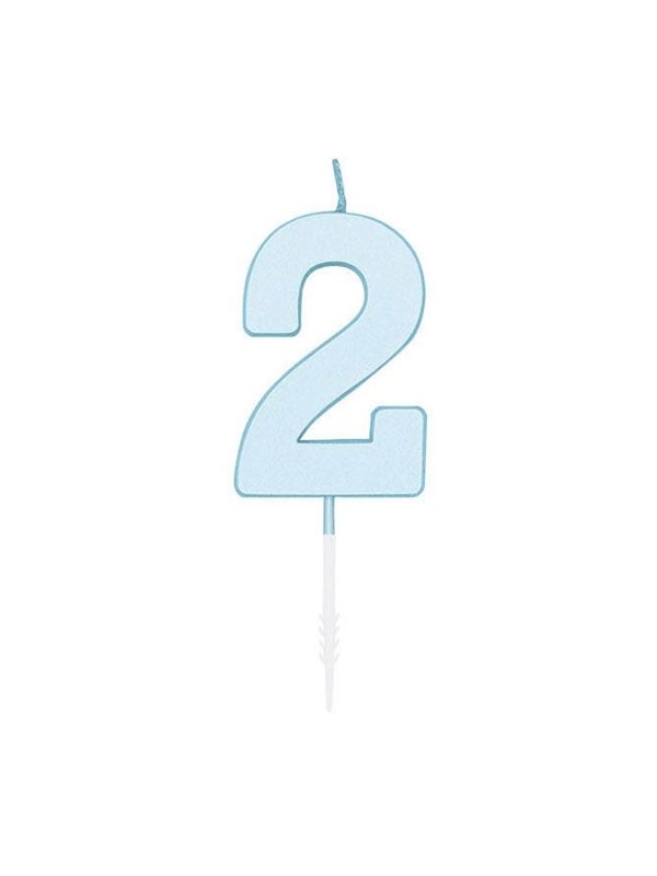 Globos Cake candle 4.5cm Pastel Blue no. 2