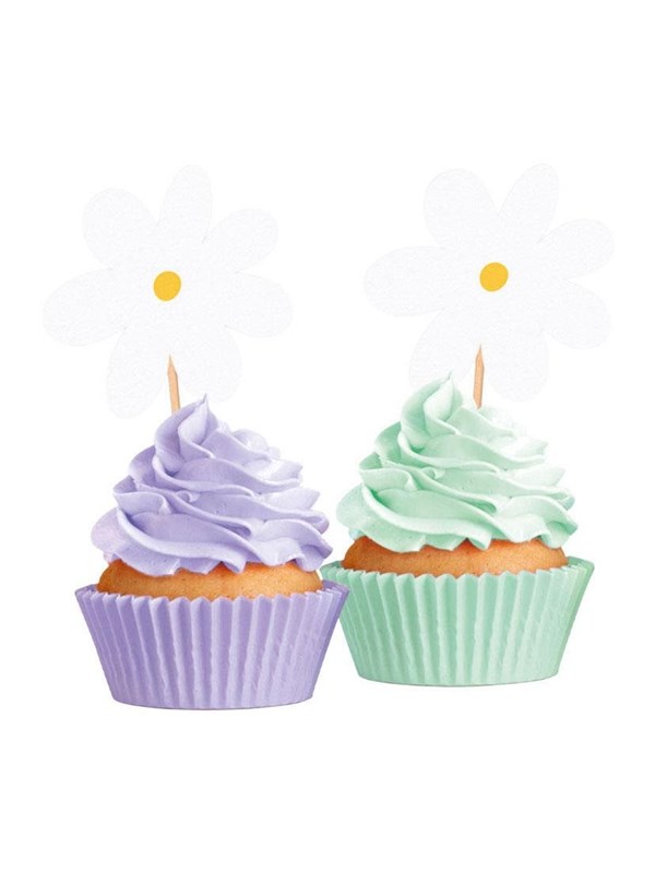 Globos Daisies Cake Picks - 12 pcs.