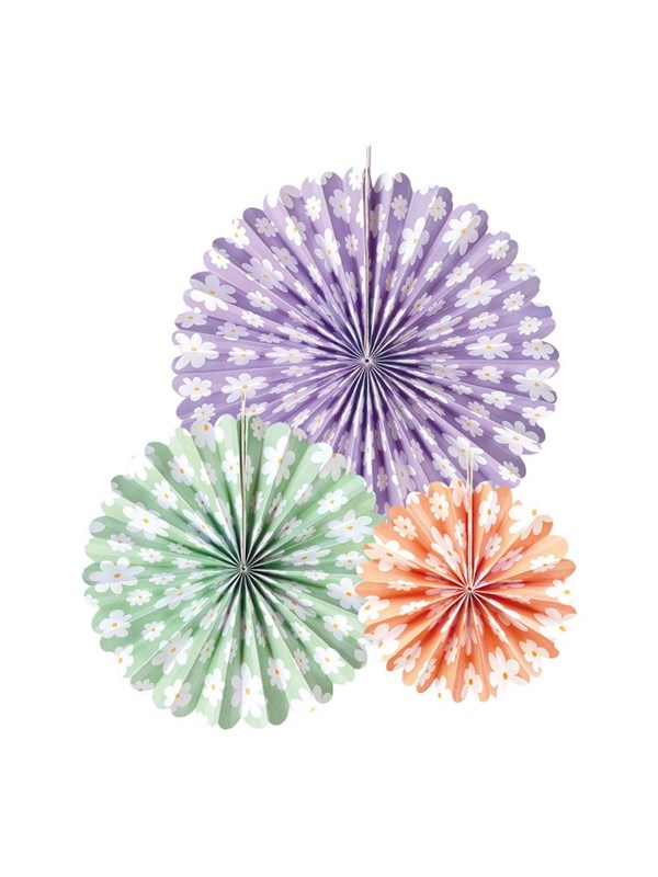 Globos Paper Fans Daisies - 3 pcs.