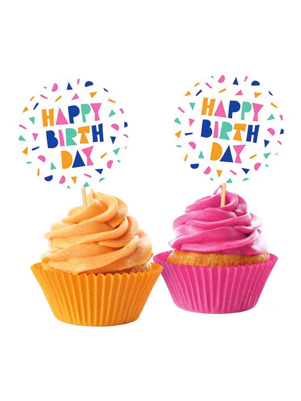 Globos Taartprikkers Happy Birthday - 12st.