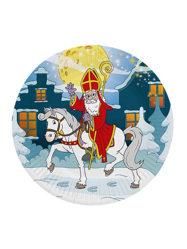Globos Paper Plates 23cm Sinterklaas - 8 pcs.