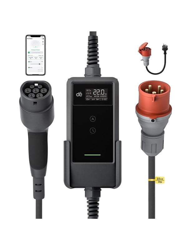 dé 22kW Portable Charger with 7m Cable (APP VERSION)
