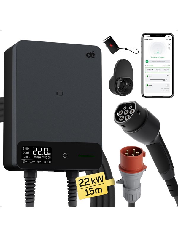 dé 22kW Wallbox with 15m Cable (APP VERSION)