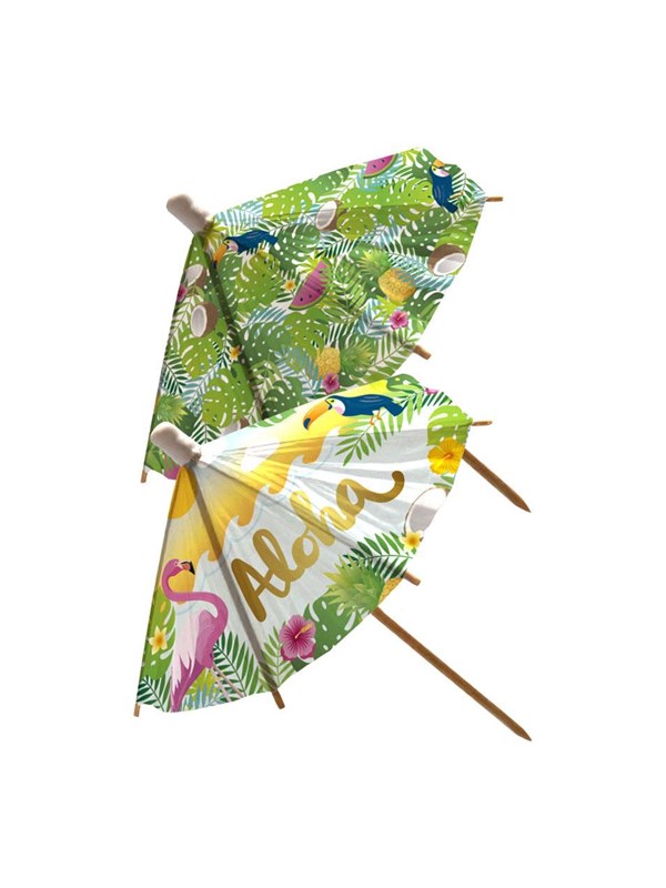 Globos Paper Parasol Cocktail Picks XL Aloha - 18cm