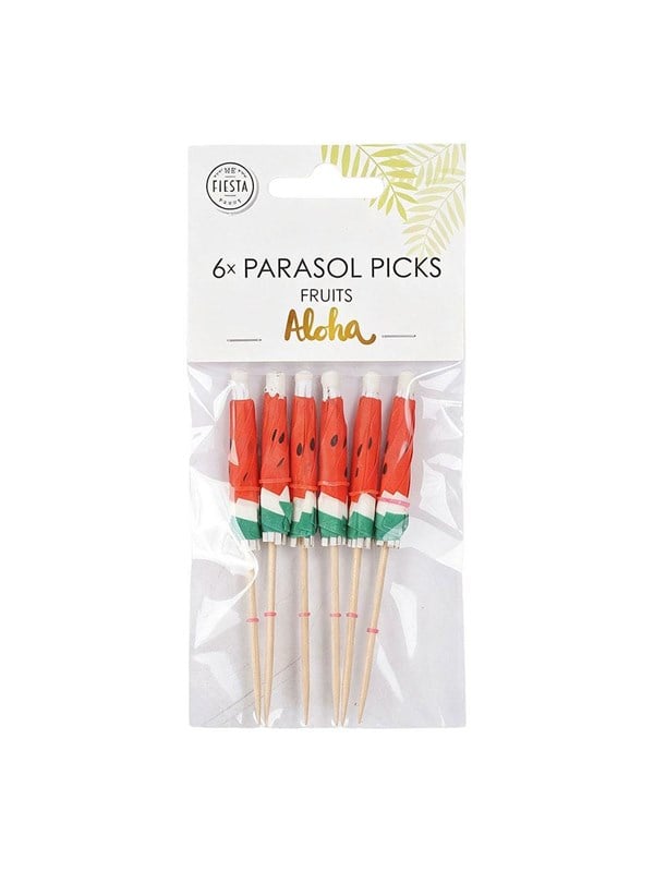 Globos Aloha Paper Parasol Cocktail Picks - 8cm