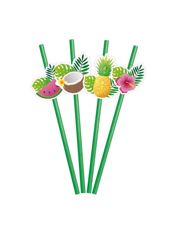 Globos Paper Straws Fruit Aloha - 6 pcs.
