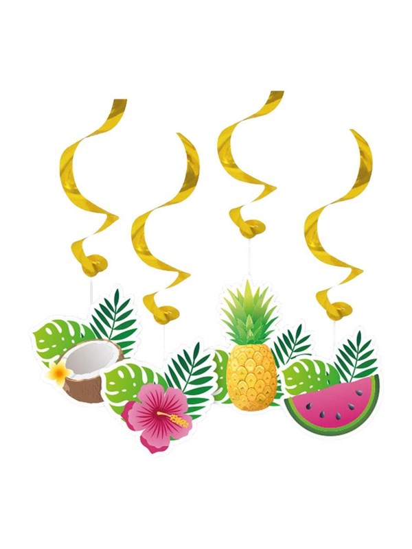 Globos Hanging Decoration Swirls Aloha - 4 pcs.