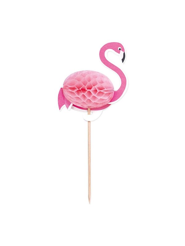 Globos Cocktailprikkers Flamingo 10x6cm Aloha - 10st.
