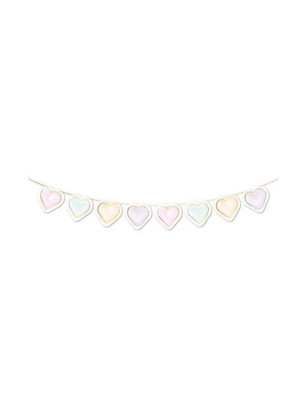 Globos Paper Garland Watercolors Hearts - 2m