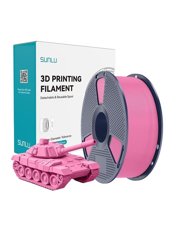 Sunlu High-Speed PLA+ Filament til 3D Printer - 1.75mm, 1kg - Pink