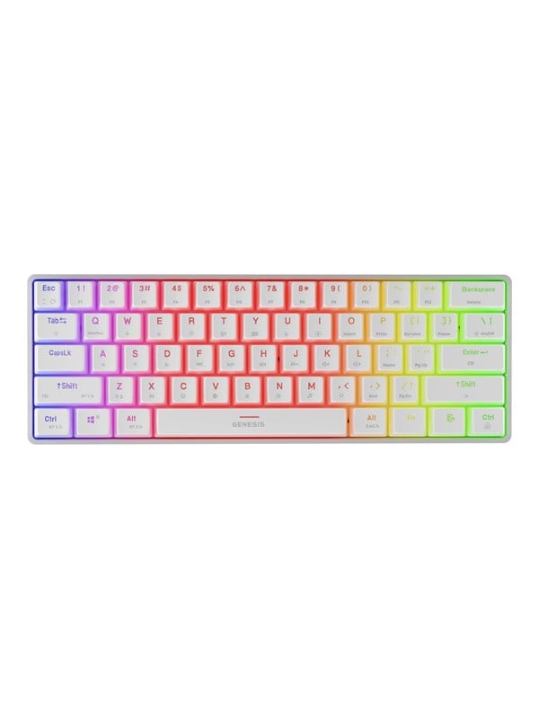 Gaming tastatur GENESIS Thor 660 G2 - trådløst, mekanisk, RGB, Gateron Brown, US, hvid