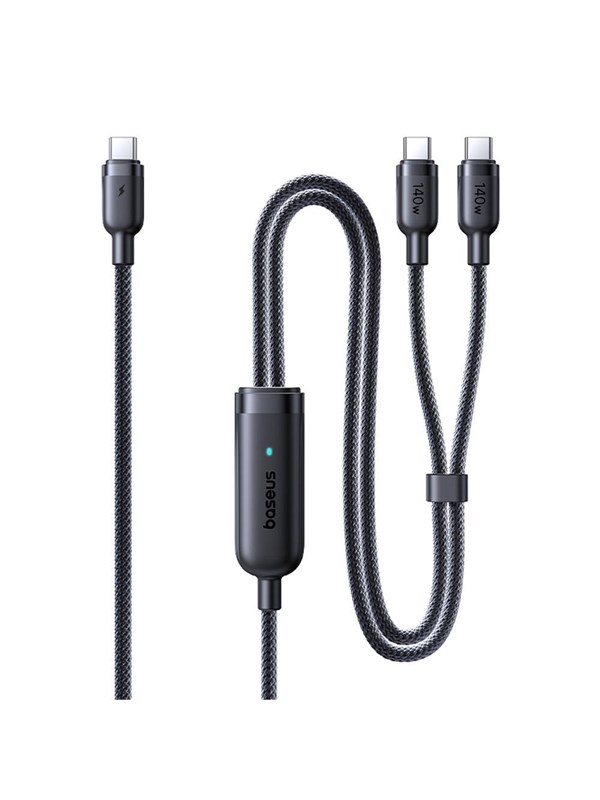 Baseus Flash 4 140W 2in1 USB-C to USB-C + USB-C Cable 1.5 m - Black