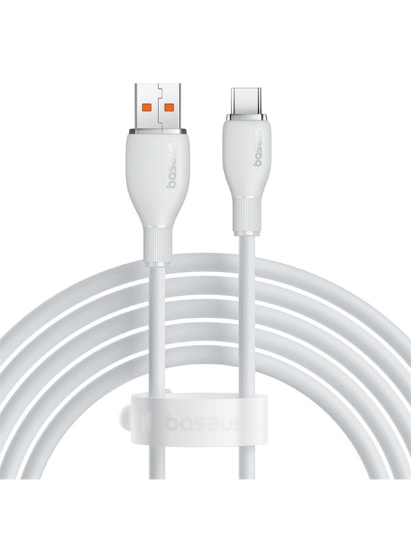 Cablu alimentare si date Baseus Pudding, interfata USB-USB-C, 100W, lungime 1.2m, alb