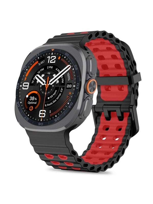 Tech-Protect Iconband Pro for Samsung Galaxy Watch Ultra/Ultra2 47mm - Black and Red