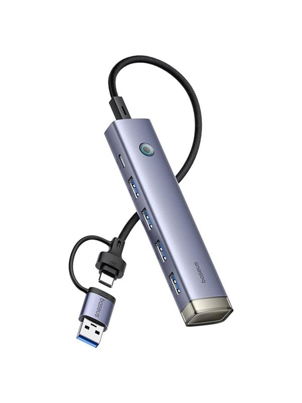 Baseus UltraJoy Series USB-A/USB-C hub 4xUSB-A 3.0 1xUSB-C 5V - gray USB hub