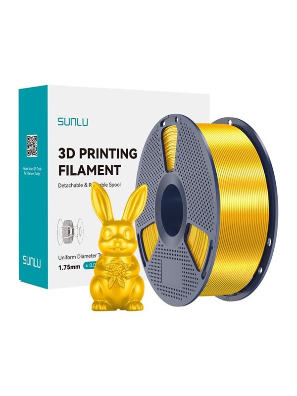 Sunlu PLA+ Silk Filament til 3D Printer - 1.75mm, 1kg - Guld