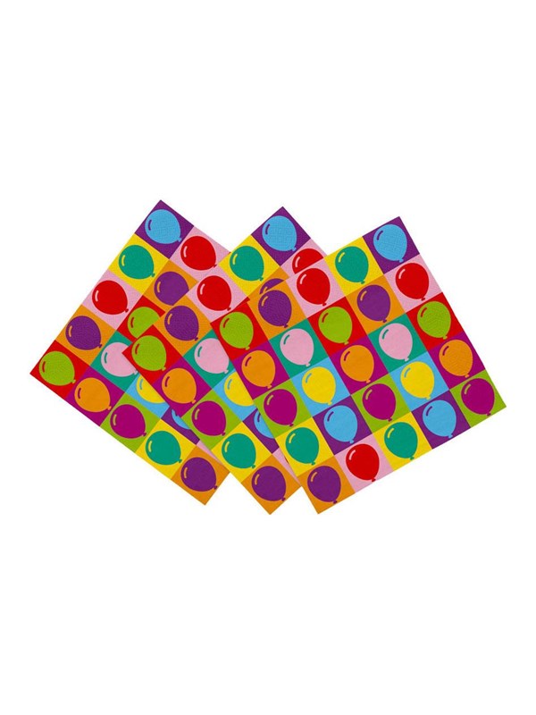 Globos Paper Napkins 33x33cm Pop Party - 20 pcs.