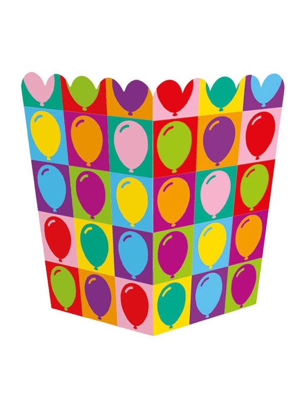 Globos Pop Party Paper Snack Boxes - 8 pcs.