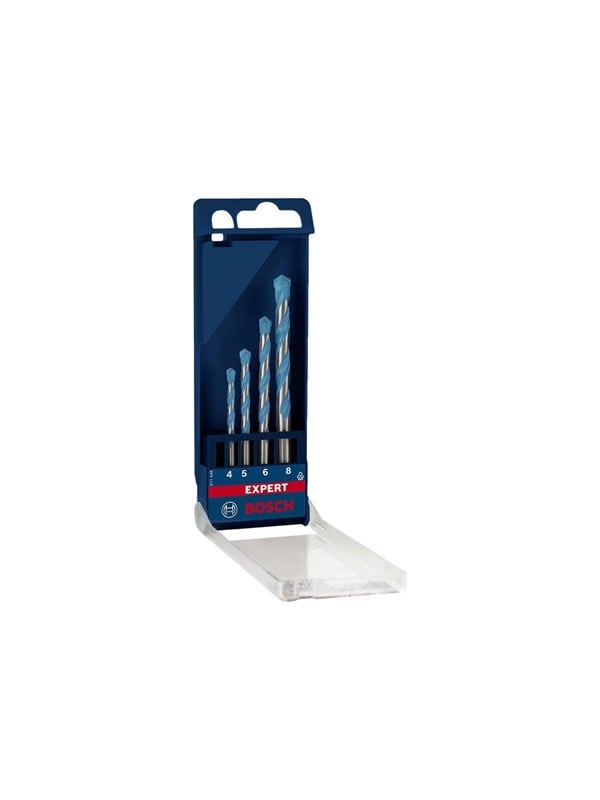 Bosch Expert CYL-9 MultiConstruction - Borebitsæt - for beton, plastik, stå, blødtræ, blød flise, multimateriale - 4 stykker - 5 mm, 6 mm, 8 mm, 4 mm - cylindrisk - længde: 75 mm, 85 mm, 100 mm, 120 mm