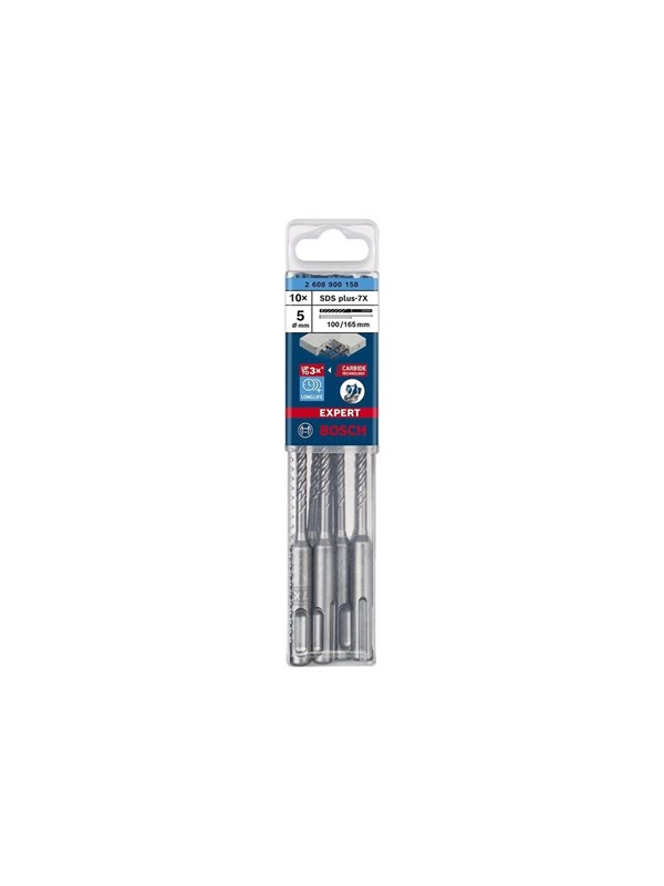 Bosch 4-skærs hammerbor SDS-plus-7X, 5 x 165 mm