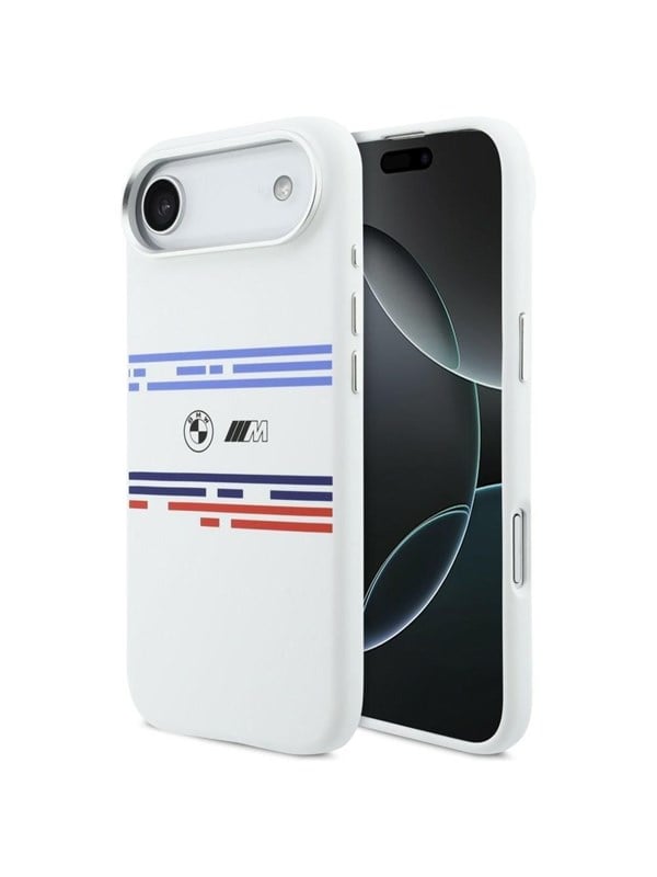BMW M Silicon Horizontal Line MagSafe Case for iPhone Air - White
