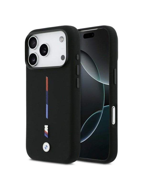 BMW M Silicon Tricolor Line MagSafe Case for iPhone 17 Pro - Black