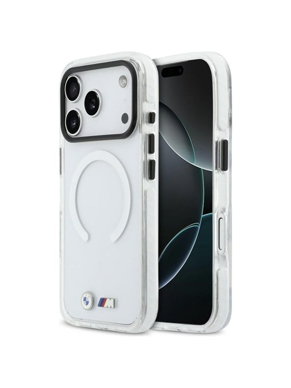 Etui BMW M IML Shockproof Metal LogosMagSafe do iPhone 17 Pro przezroczysty