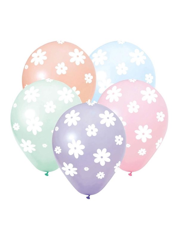 Globos 12 Inch Daisies Balloons - 8 pcs.