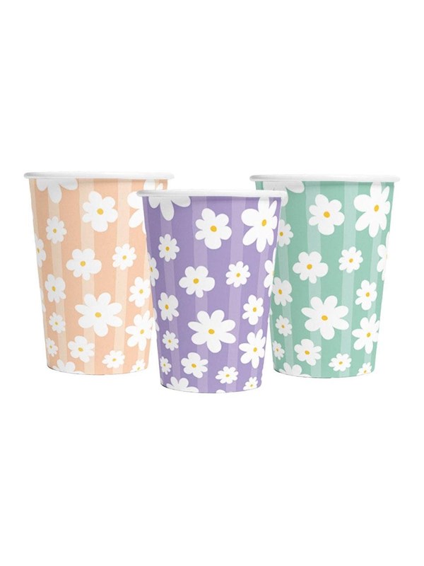 Globos Paper Cups 210ml Daisies - 8 pcs.