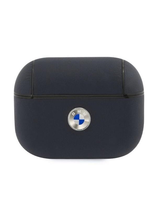 BMW Bmw Bmapsslna Airpods Pro Cover Granatowy/Navy Geniune Leather Silver Logo