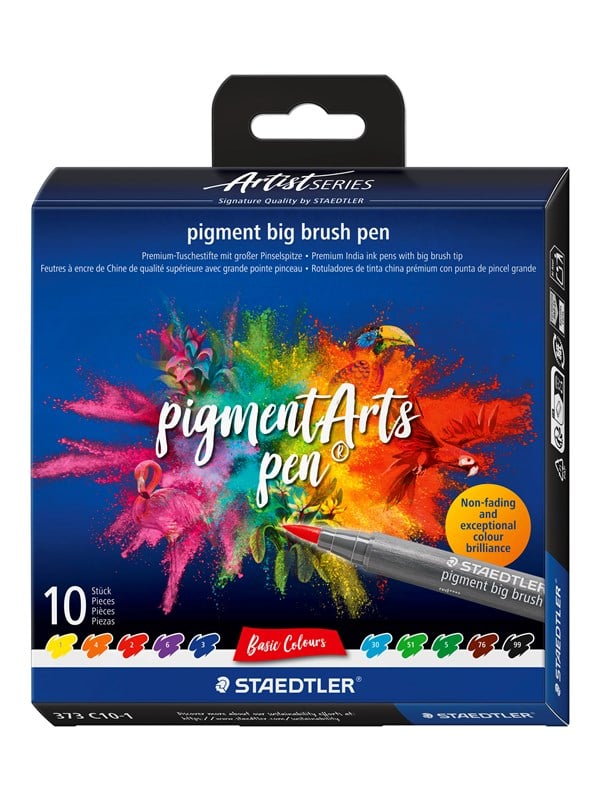 Staedtler - Pigment Arts Big Brush Pen - Basic Colours - 10 Stk.