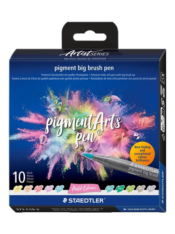 Staedtler - Pigment Arts Big Brush Pen - Pastel Farver - 10 Stk.