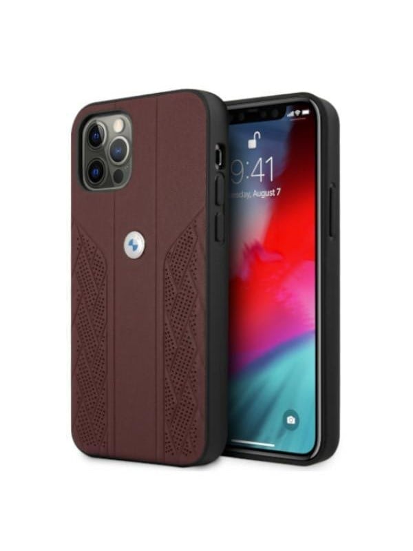 BMW Etui BMW BMHCP12MRSPPR iPhone 12/12 Pro 6,1" czerwony/red hardcase Leather Curve Perforate