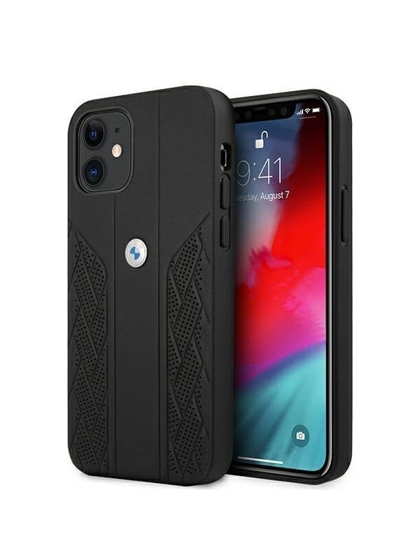 BMW Etui BMW BMHCP12SRSPPK iPhone 12 mini 5,4" czarny/black hardcase Leather Curve Perforate