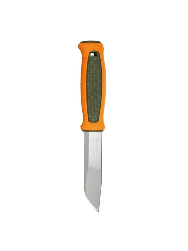Morakniv Hunting Kansbol (S), Enkelt, Jagtkniv, Dråbepunkt, Rustfrit stål, Termoplastisk elastomer (TPE), Orange, Grøn