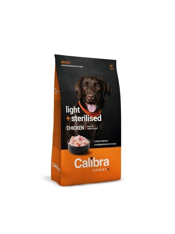 Calibra Dog EXPERT+ - Adult Light & Sterilised Chicken - 12kg