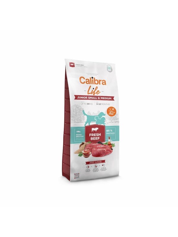 Calibra Dog Life - Junior Small & Medium Breed Fresh Beef - 12kg