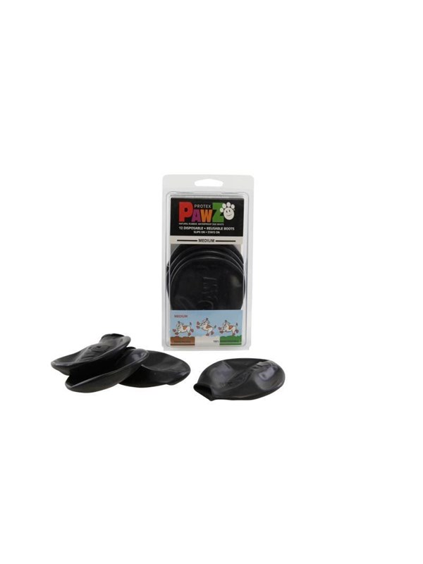 Buster Pawz - Dog shoe M 7.6cm black 12 pcs - (278096)
