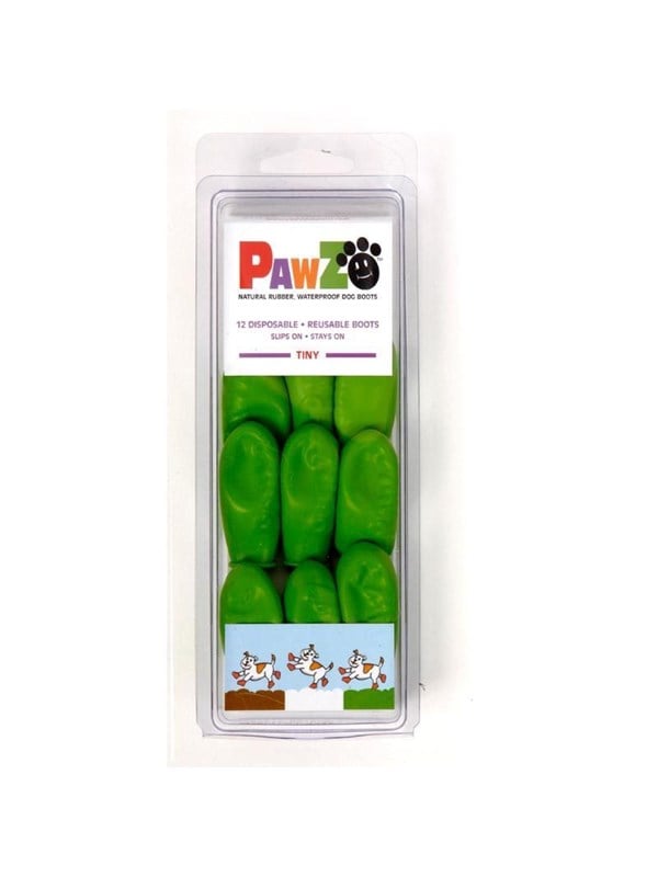 PawZ - Rubber Dog Boots - Tiny - Apple Green - 12 pcs