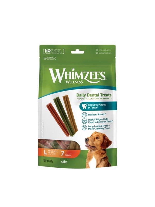 Whimzees tyggeben, stix, L, pose m/7 stk. (WHZ318)