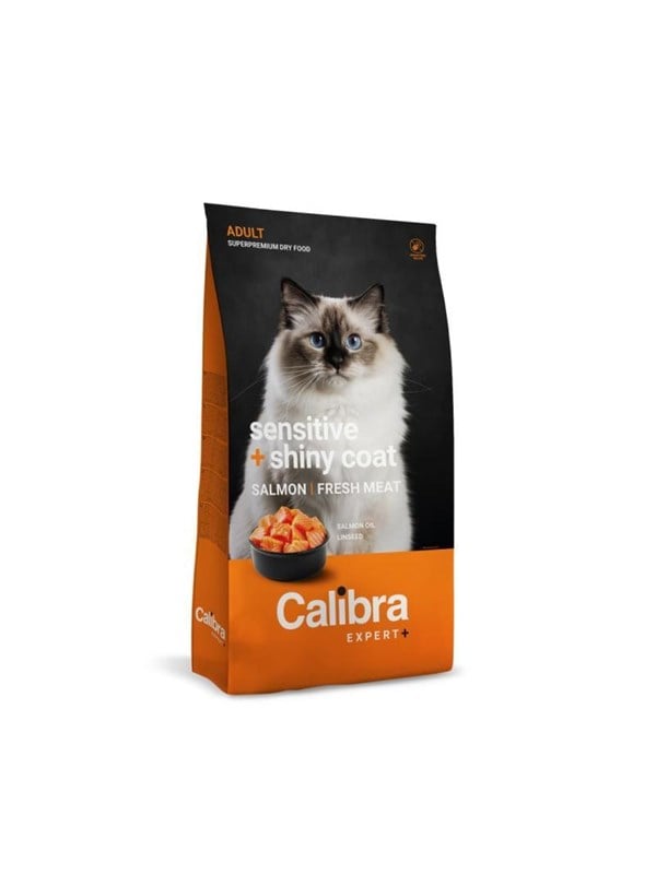 Calibra Cat EXPERT+ Adult Sensitive & Skinnende pels 1,5 kg.