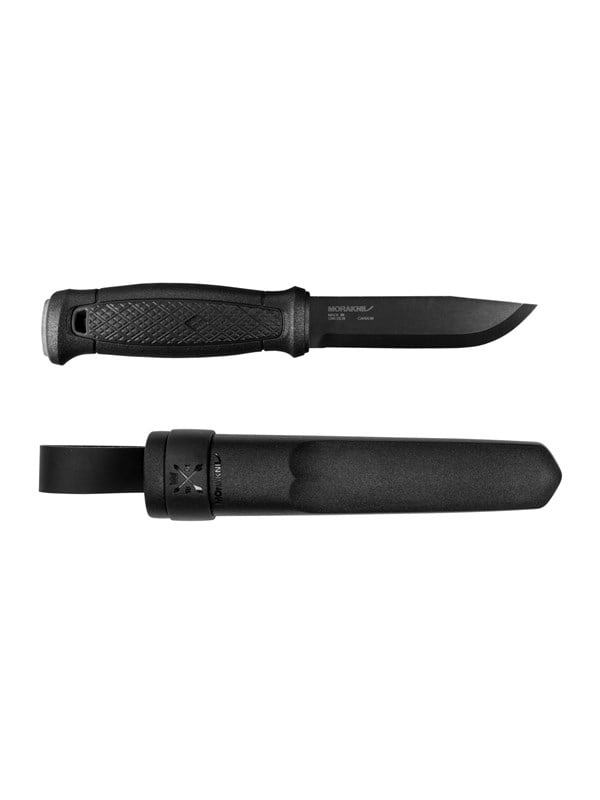 Morakniv 13716, Enkelt, Jagtkniv, Dråbepunkt, Kulstofstål, Polyamid, Sort