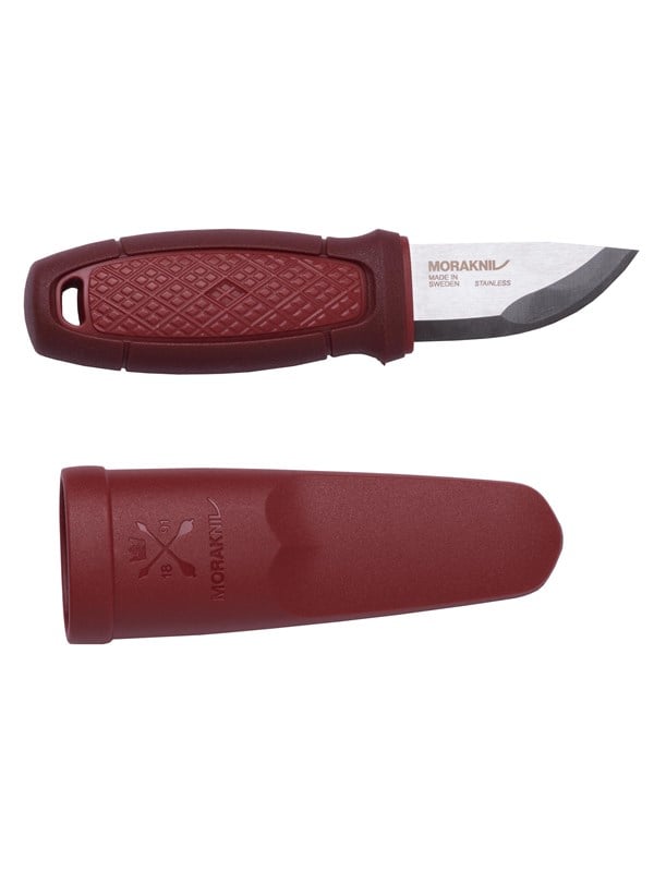 Morakniv Eldris, Enkelt, Jagtkniv, Dråbepunkt, Rustfrit stål, Termoplastisk elastomer (TPE), Rød