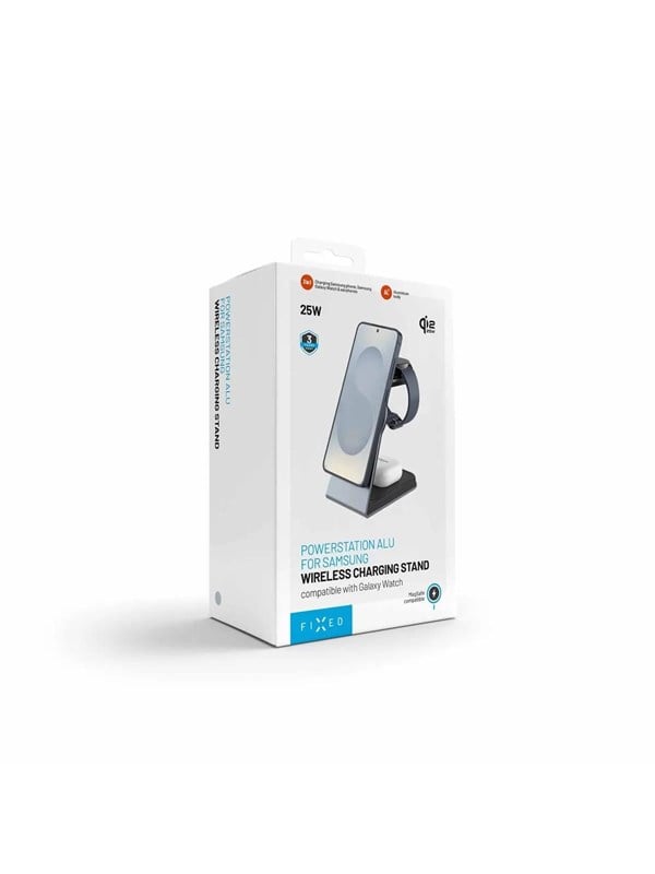 FIXED 3in1 Mag ALU 25W Qi2.2 Trådløs Samsung Opladningsstation - Grå