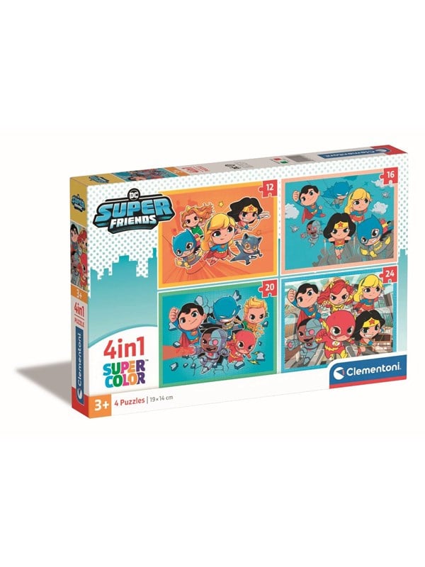 Dc Superfriends Puslespil - Super Color - Clementoni - 4 Stk